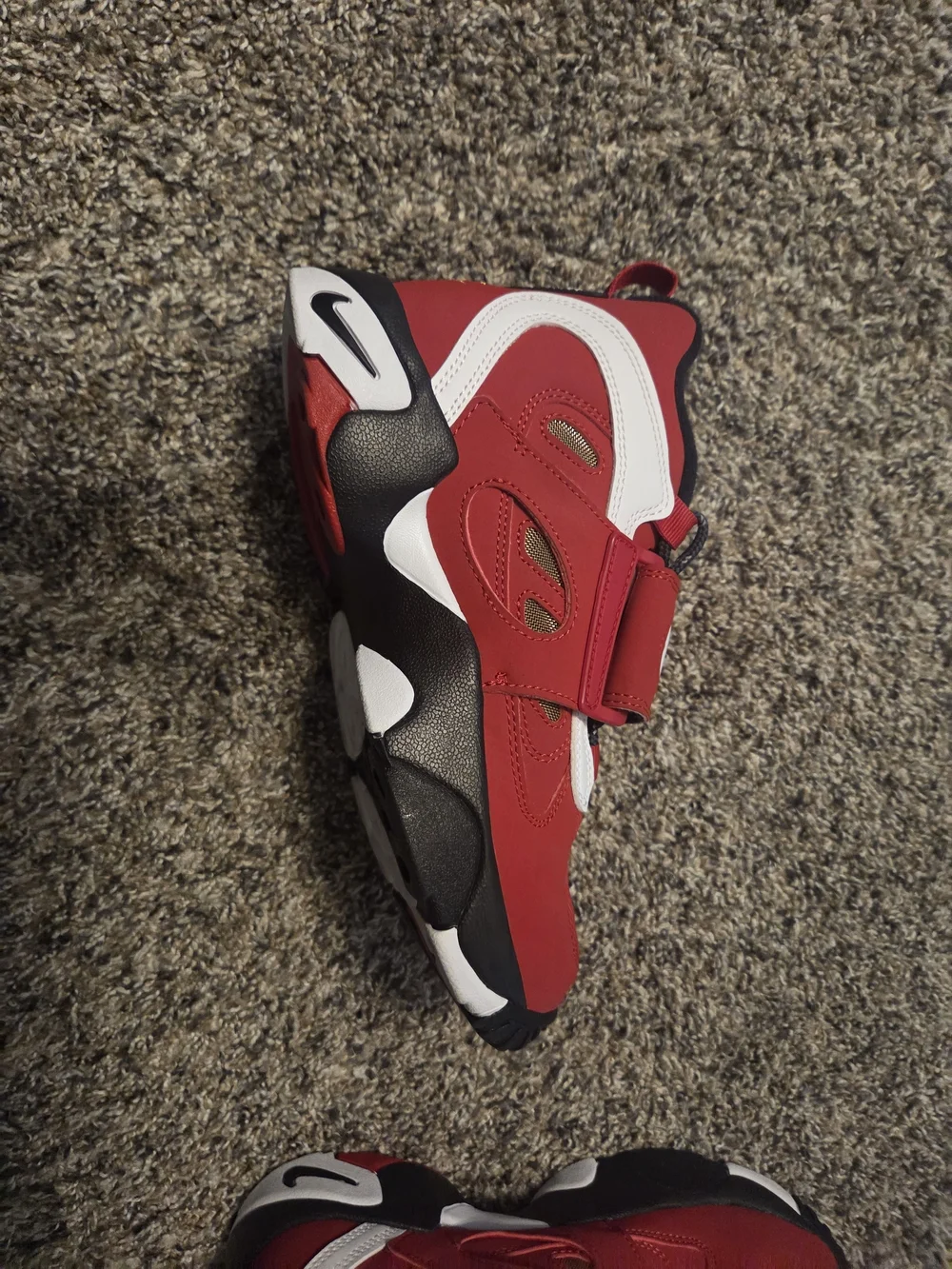 Nike Kids Red, White and Black Velcro Athletic Sneakers